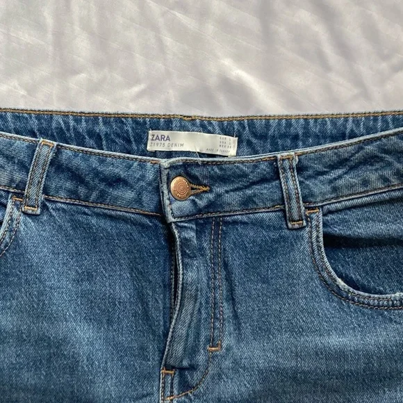 Zara Denim Skirt with 3 Slits - Picture 6 of 10